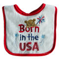 OEM Produza o logotipo personalizado do desenho animado de algodão bordado de algodão babadores babys do garoto